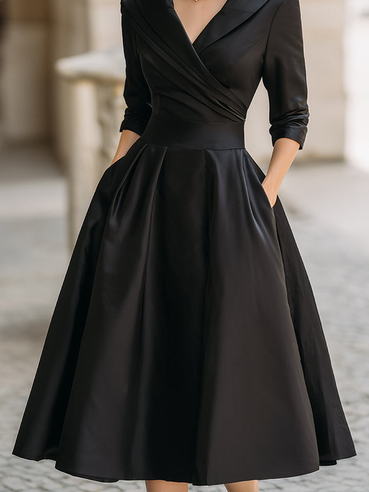 Lina - Vestido midi de satén para mujer