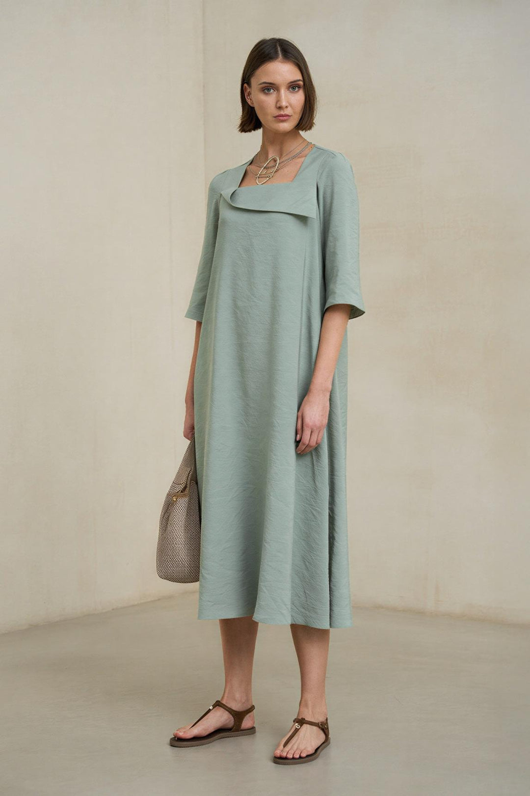 Vestido Lurien azul verdoso