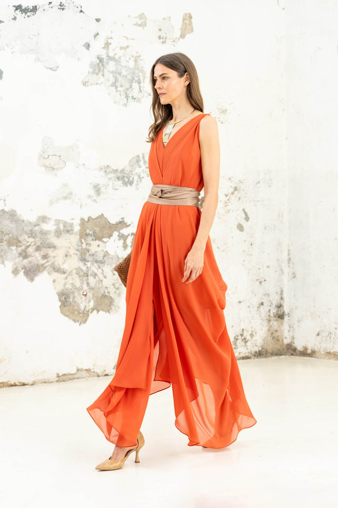 Vestido Helena coral