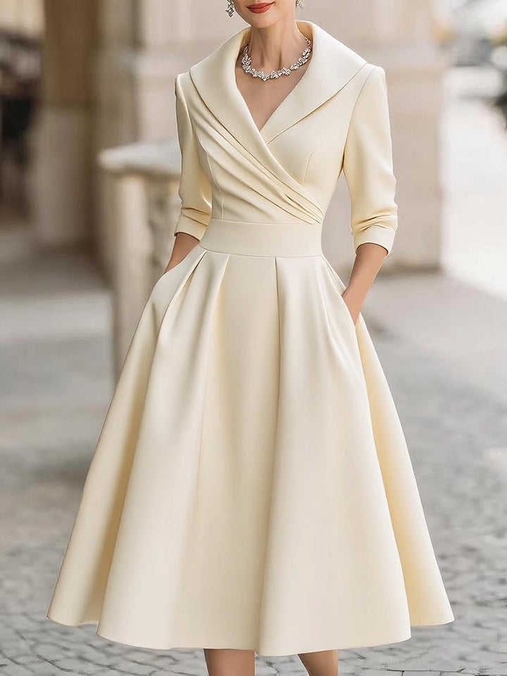 Lina - Vestido midi de satén para mujer