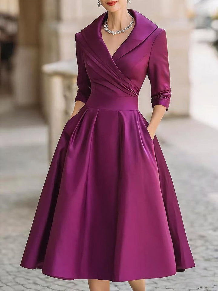 Lina - Vestido midi de satén para mujer