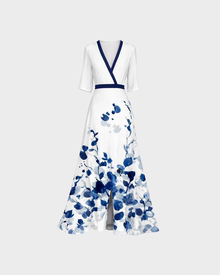 Pilar | Elegante vestido largo con escote pronunciado