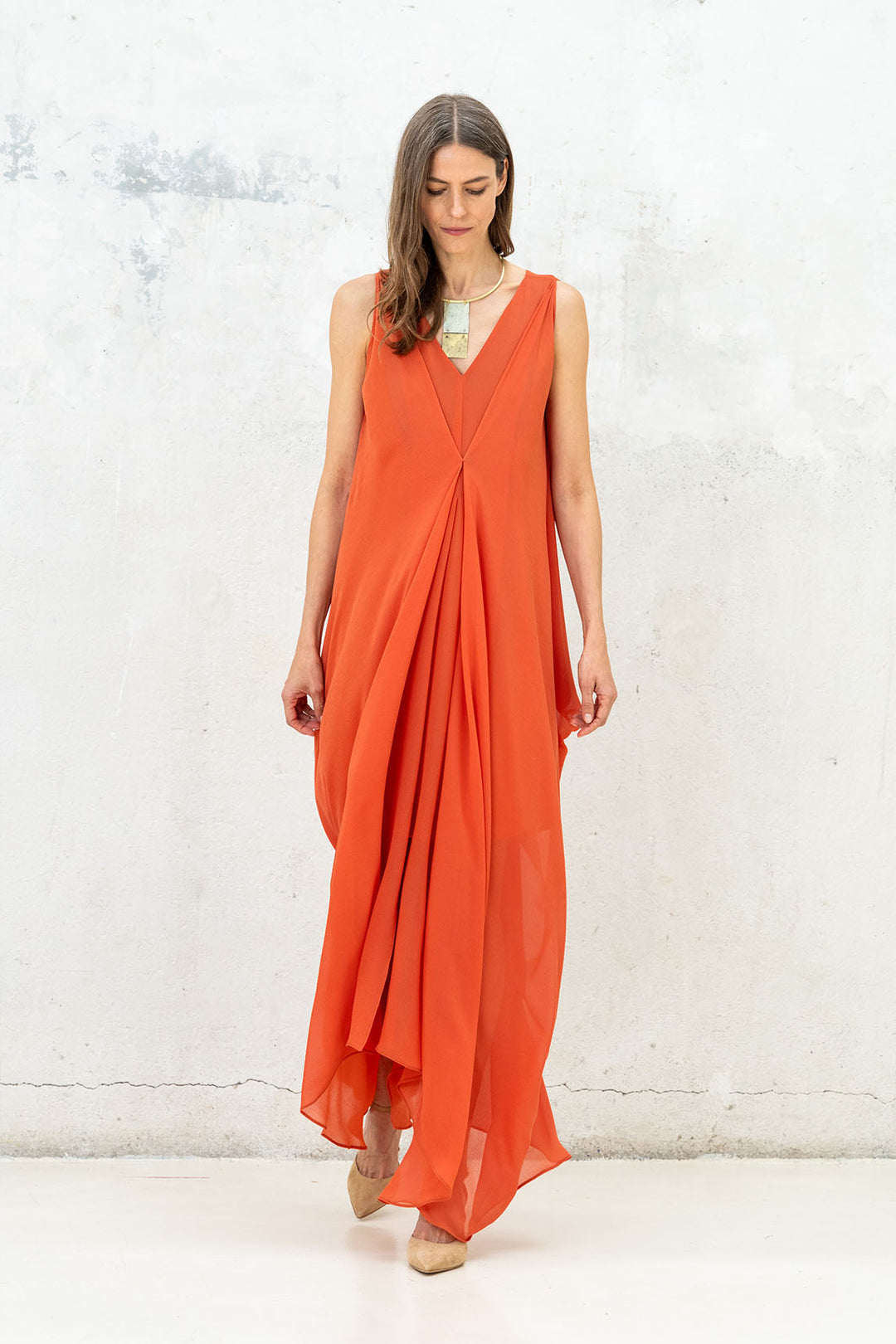 Vestido Helena coral