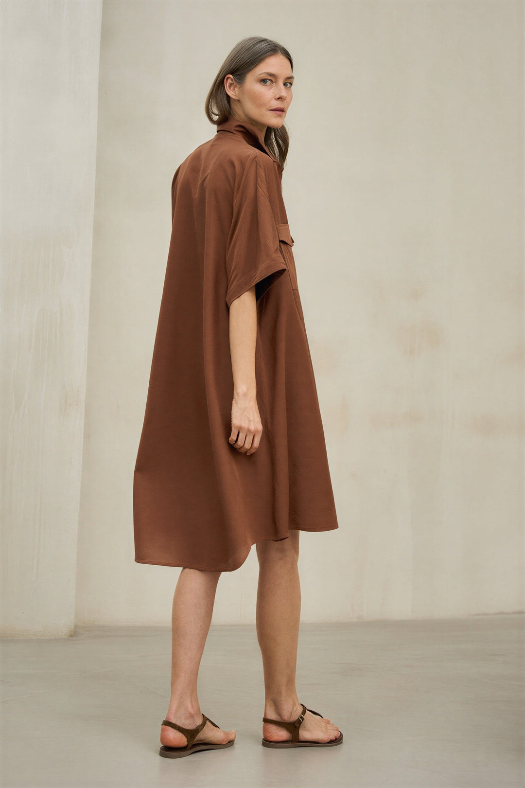 Vestido Orlena marrón