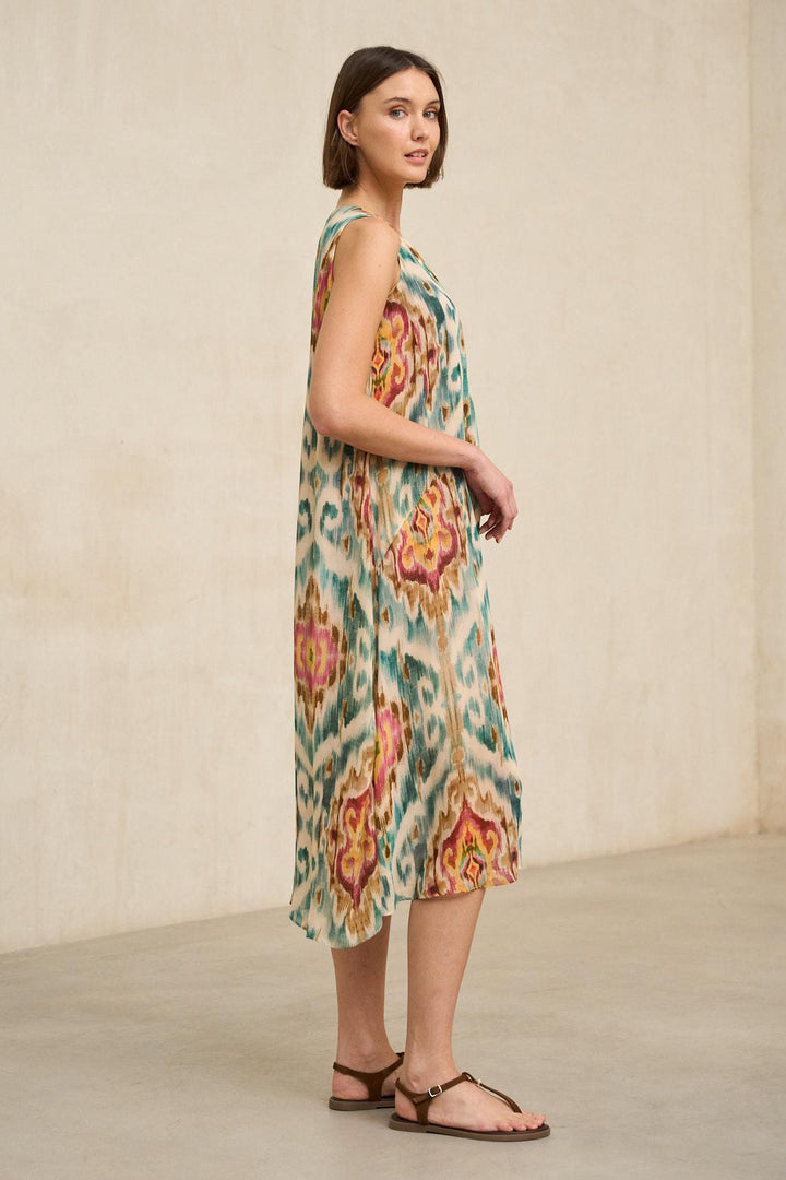 Vestido Naïra estampado ikat