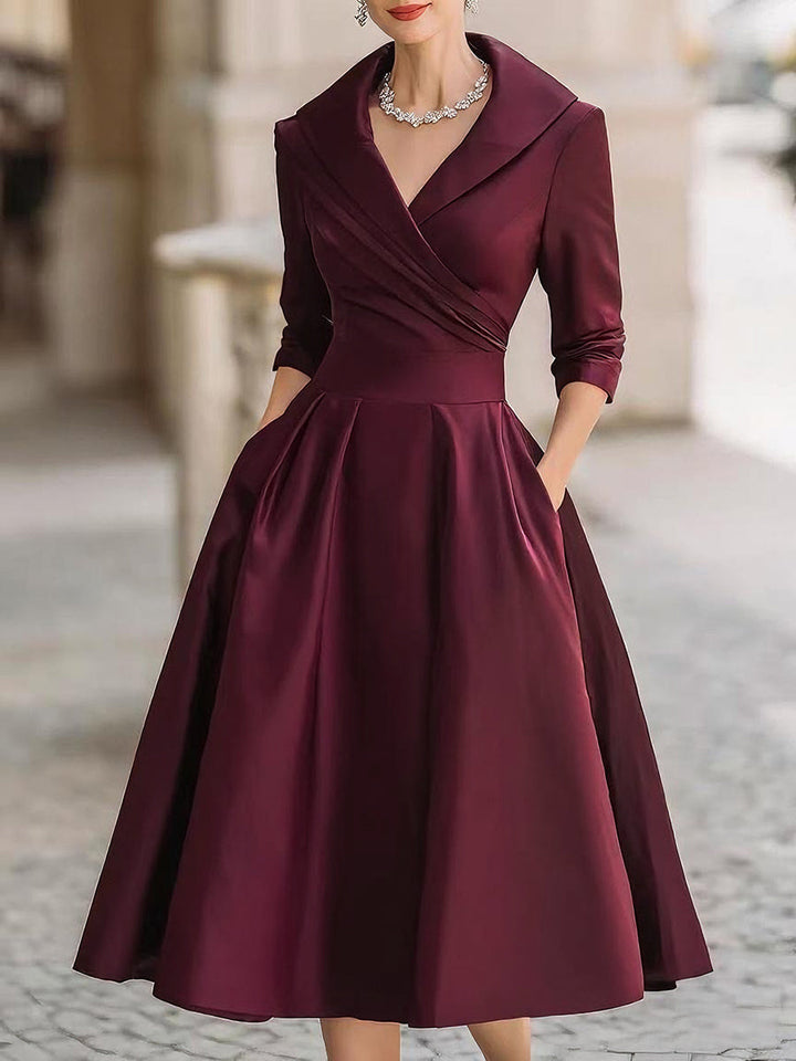 Lina - Vestido midi de satén para mujer
