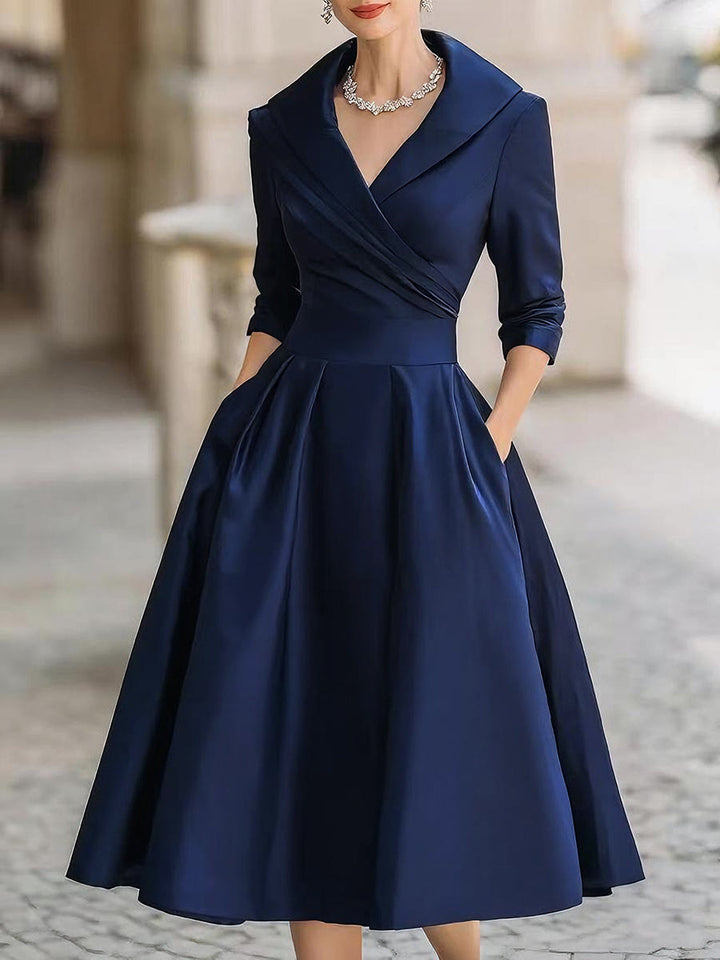 Lina - Vestido midi de satén para mujer
