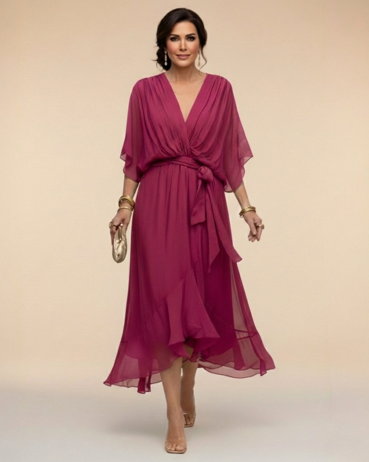 Julieta | Vestido de gasa con escote en V
