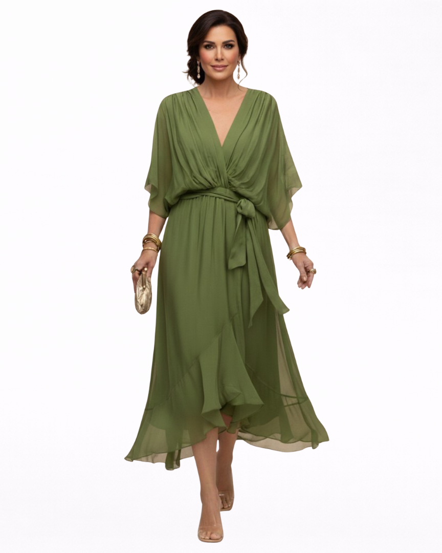 Julieta | Vestido de gasa con escote en V