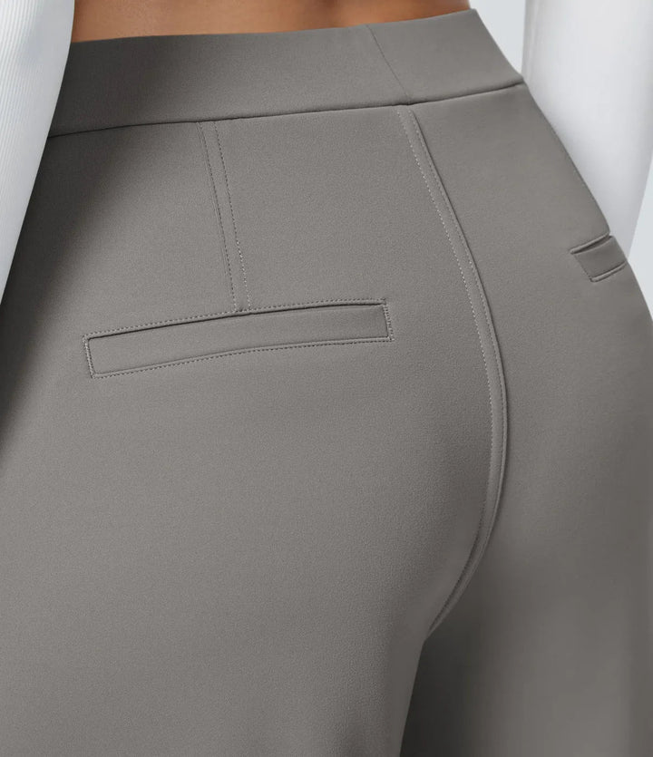 Pantalón Elegante Pierna Ancha De Tiro Alto Mujer