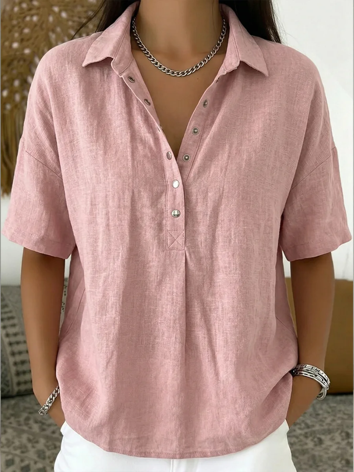 Clara | Blusa elegante con cuello y cierre de botones