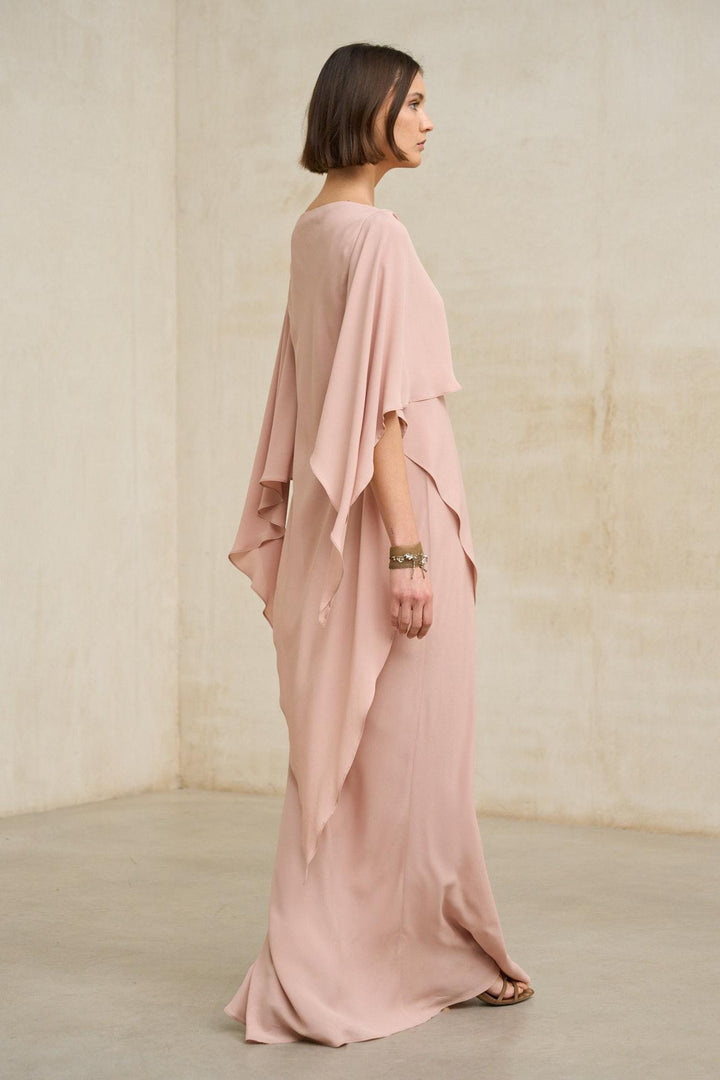 Vestido Kaedryn rosa empolvado
