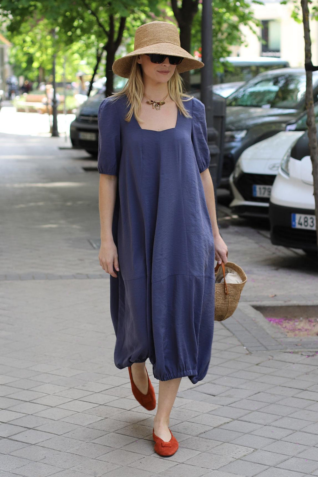 Vestido Zarela azul medio