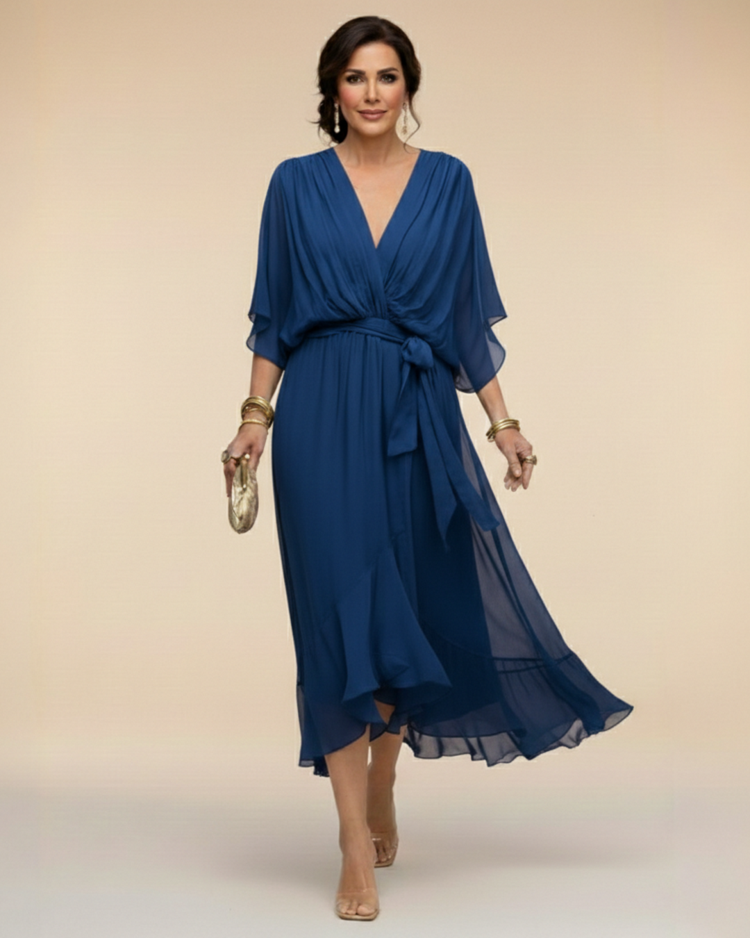 Julieta | Vestido de gasa con escote en V