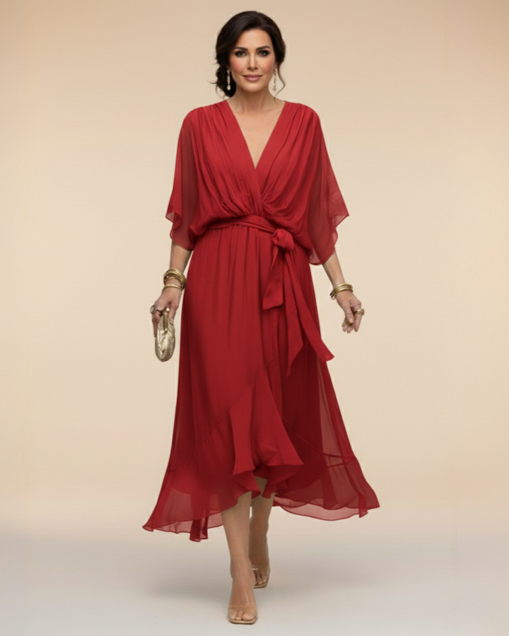 Julieta | Vestido de gasa con escote en V