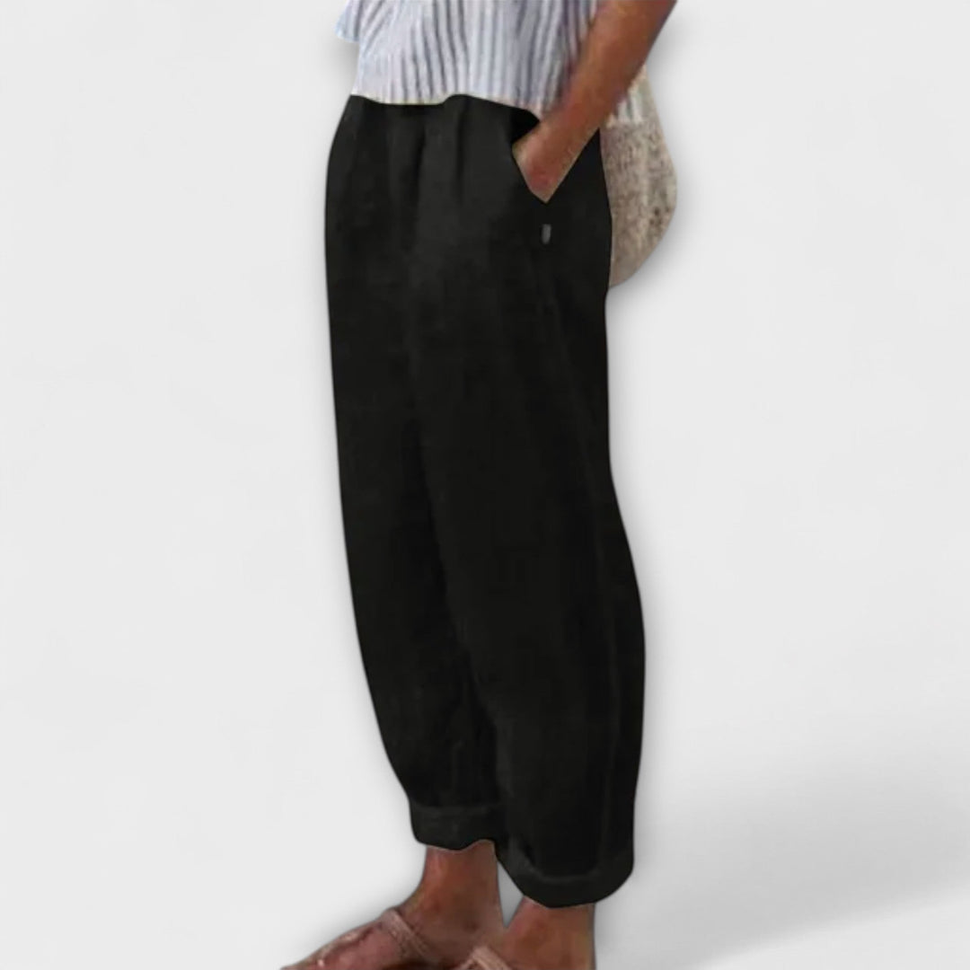 Clara - Pantalones con cinturilla suave y bolsillos laterales