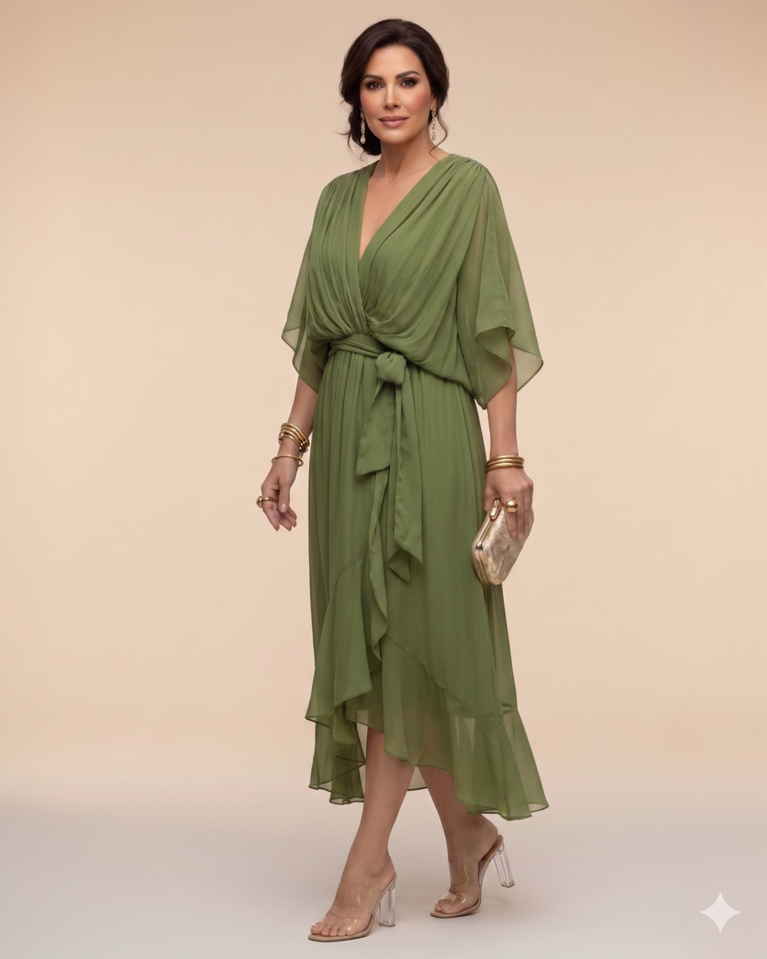 Julieta | Vestido de gasa con escote en V