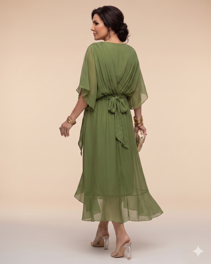 Julieta | Vestido de gasa con escote en V