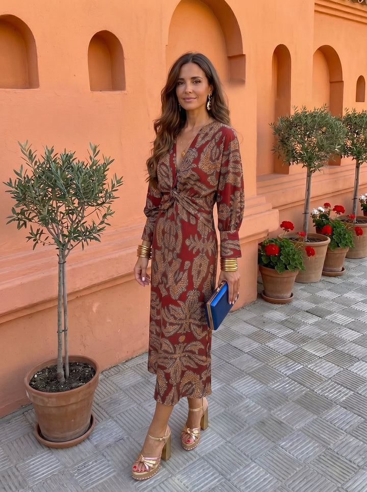 Silvia™ | Vestido midi estampado