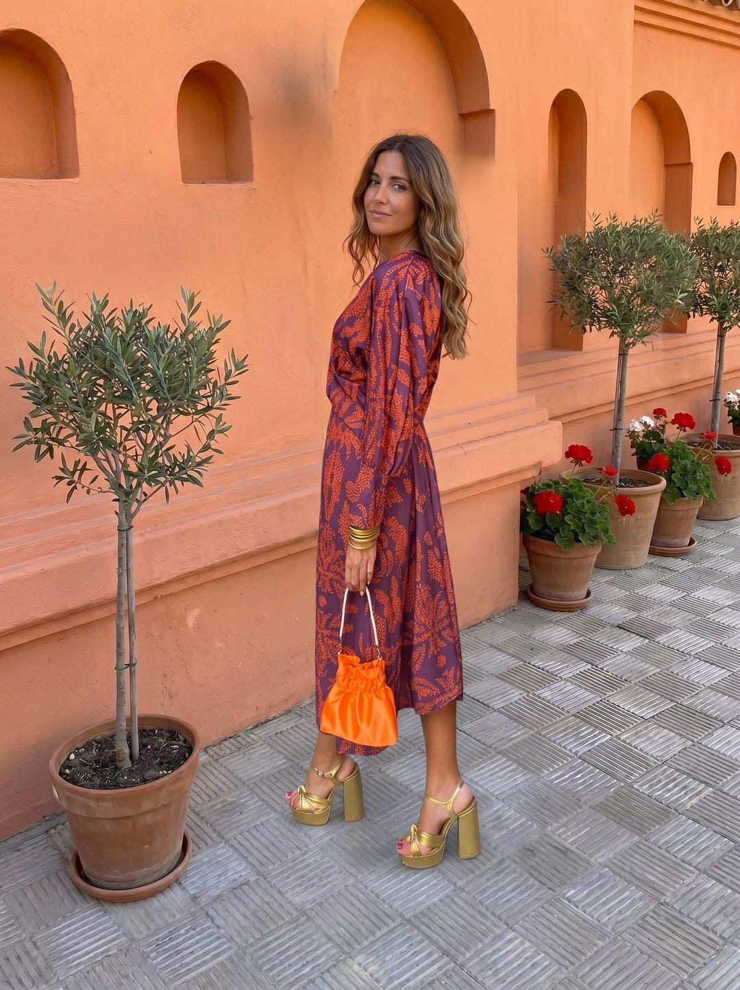 Silvia™ | Vestido midi estampado