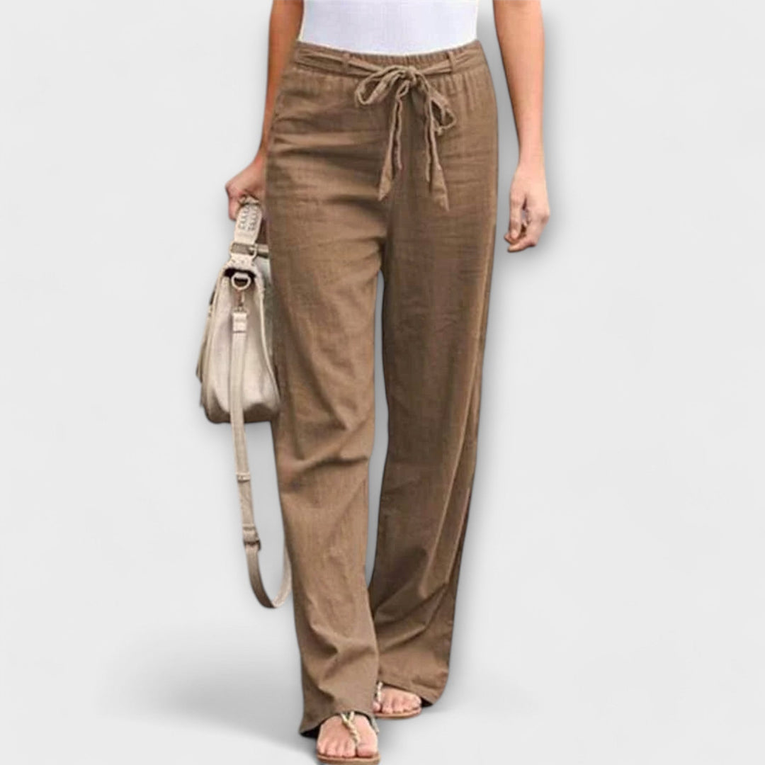 Loreen - Pantalones de lino ligeros