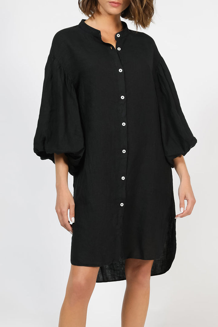 Sra. Balon - Vestido de lino negro