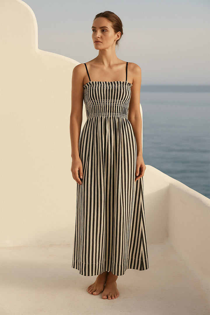 Vestido Jap Sra. Rayas Blanco/Negro