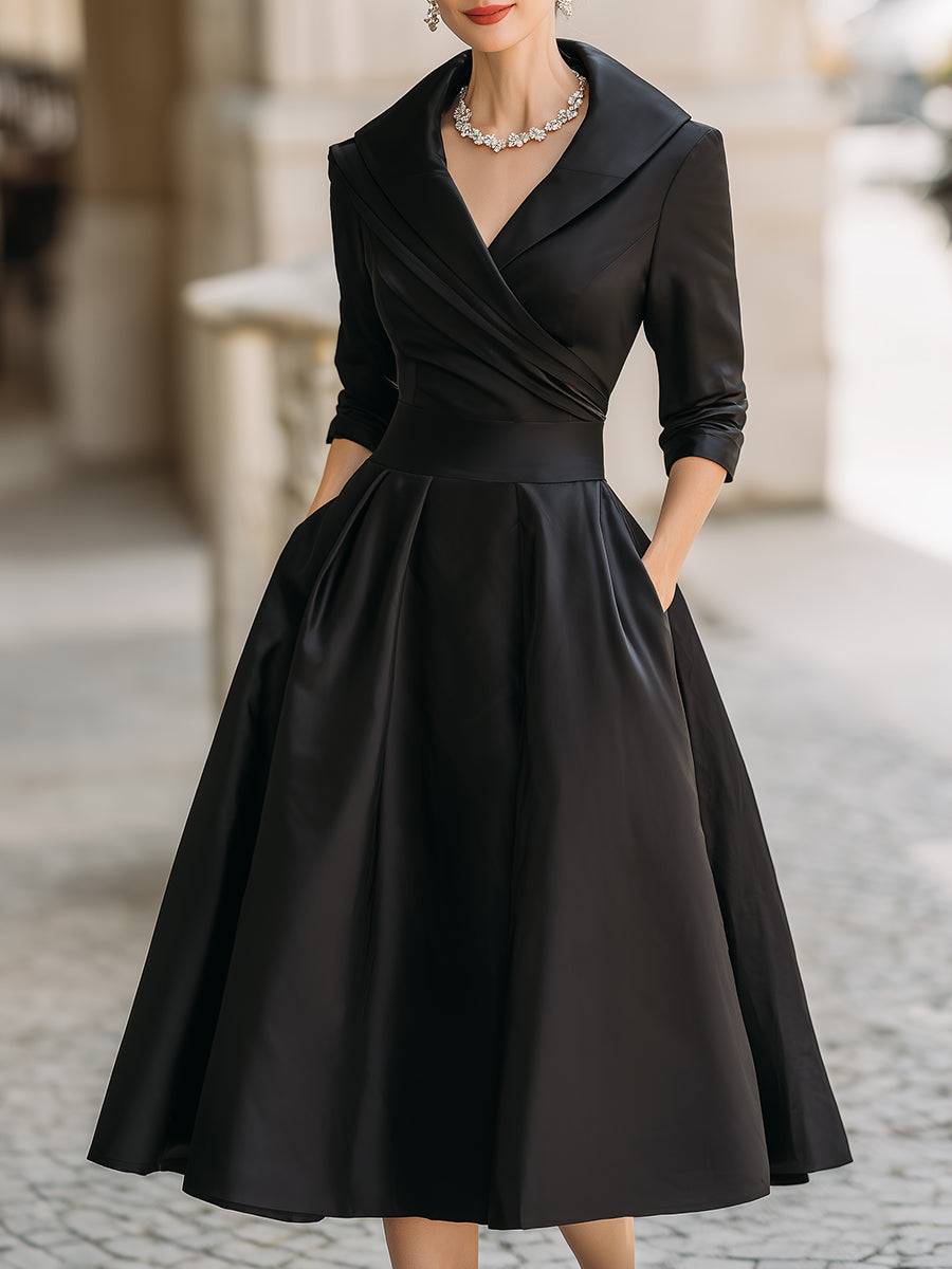Lina - Vestido midi de satén para mujer