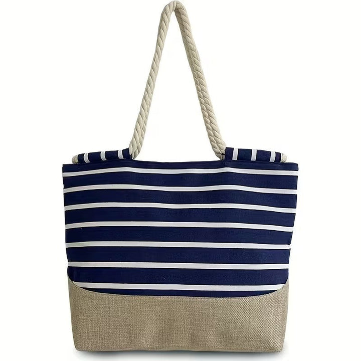 Estela | Bolso Tote de Playa con Rayas Mujer Asas Cuerda