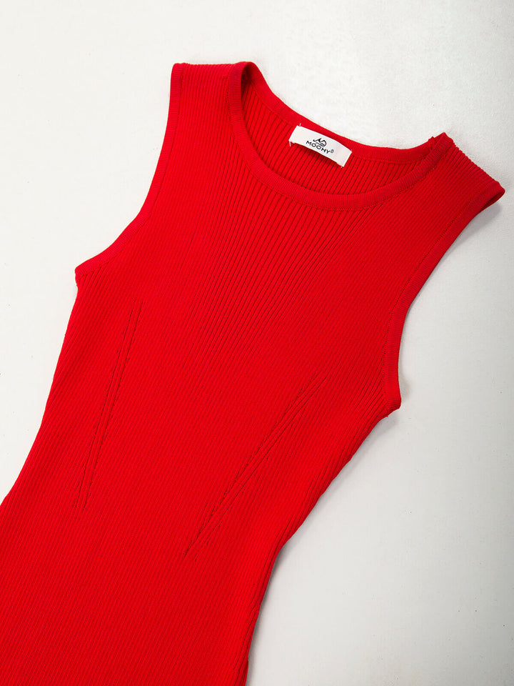 Vestido malha comprido decote halter