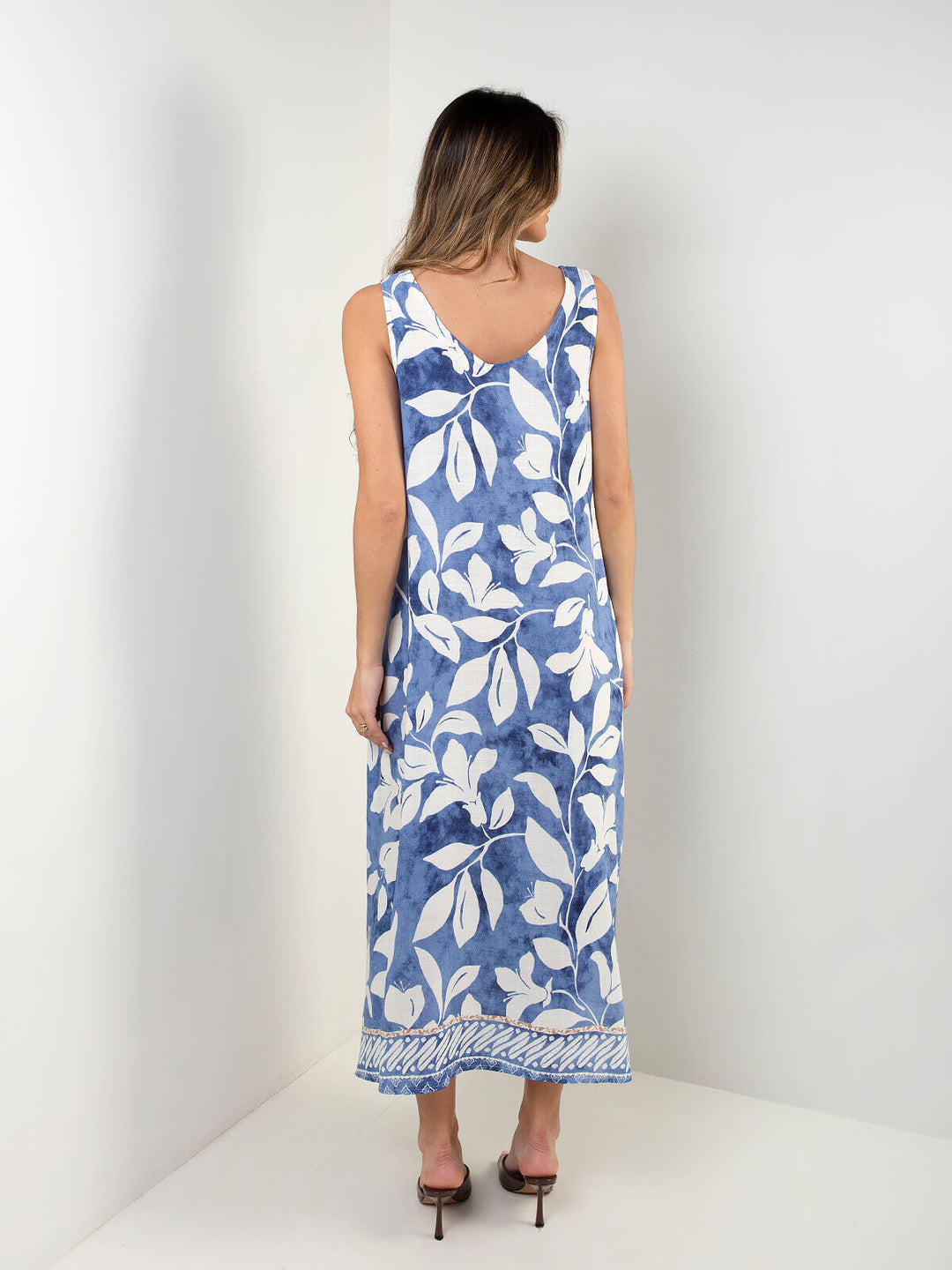 Vestido midi com estampado