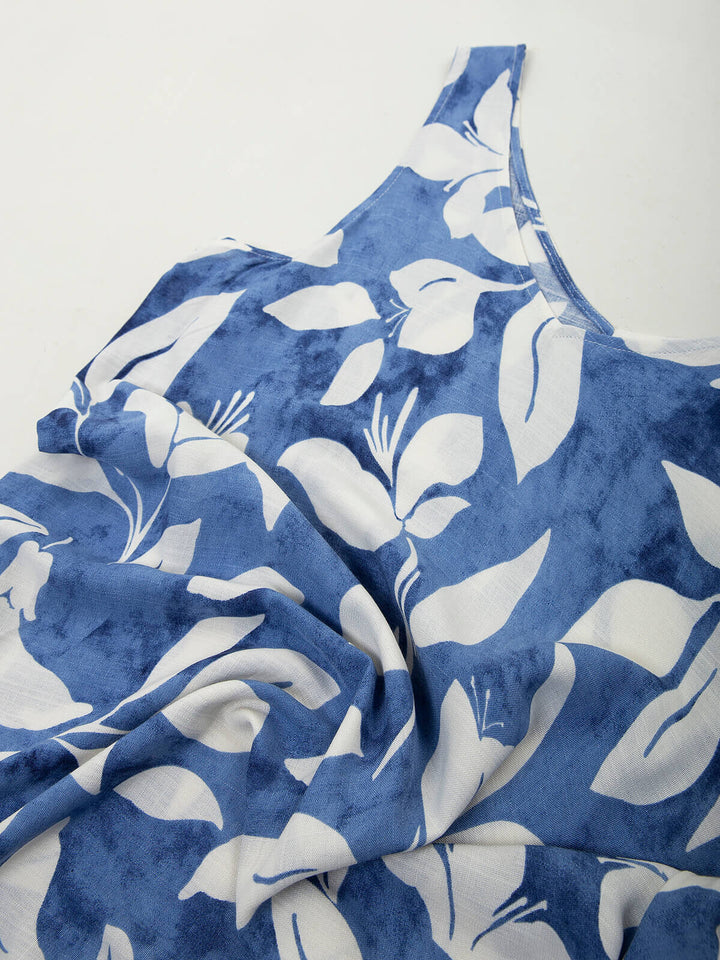 Vestido midi com estampado