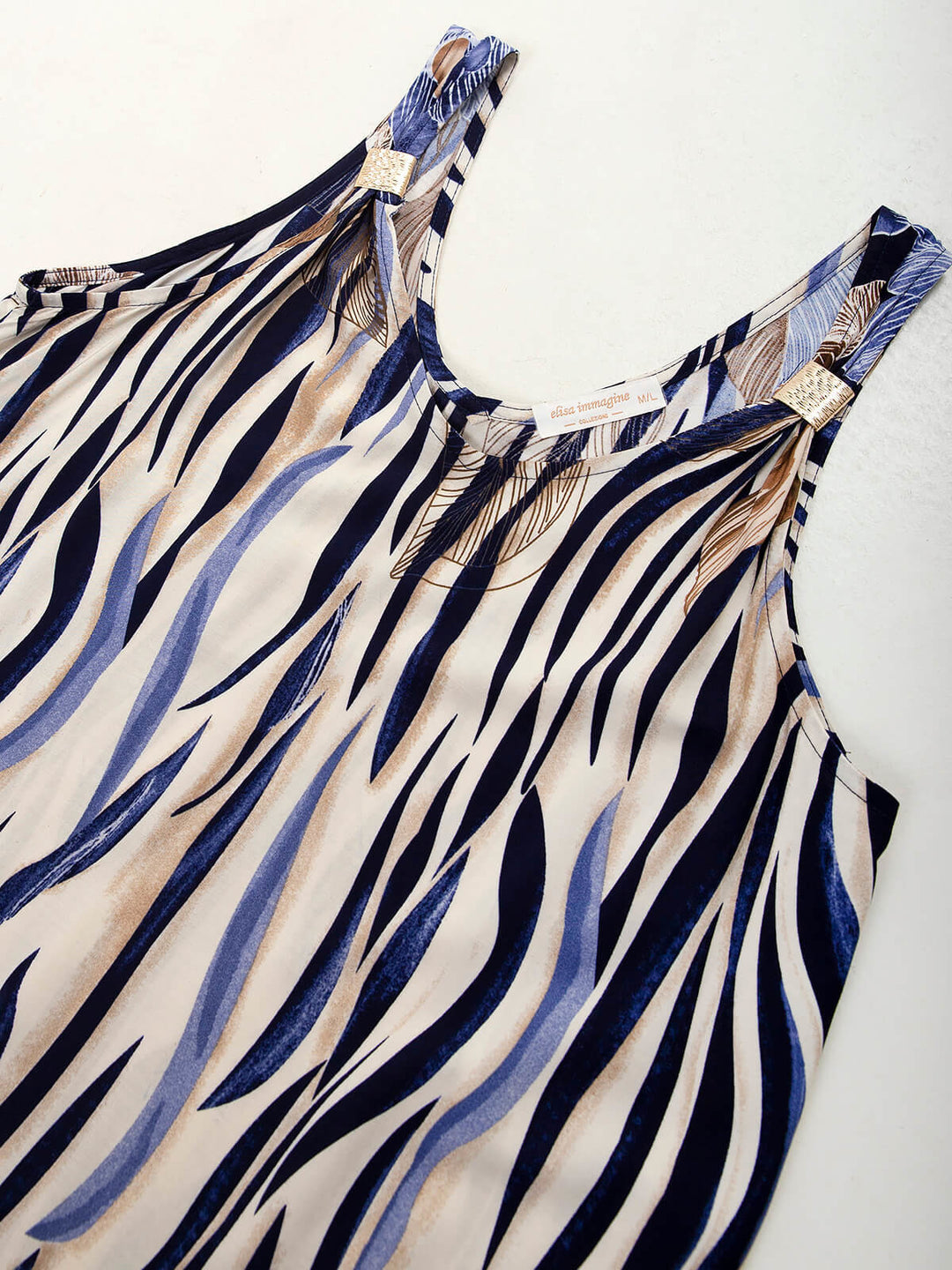 Vestido comprido com estampado zebra