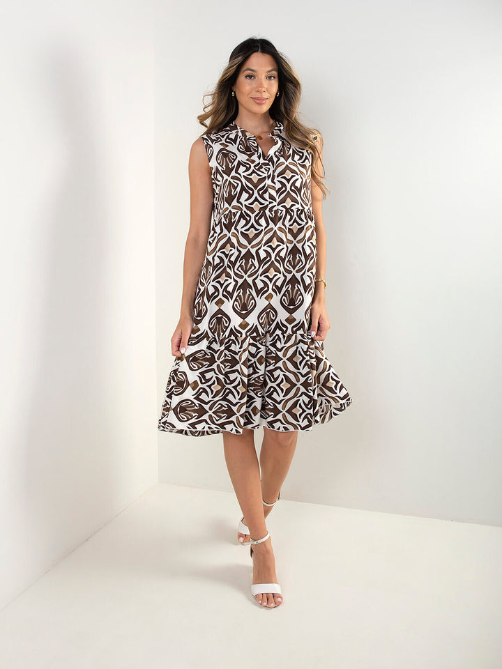 Vestido midi estampado geométrico