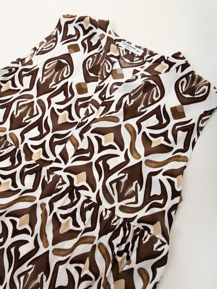 Vestido midi estampado geométrico