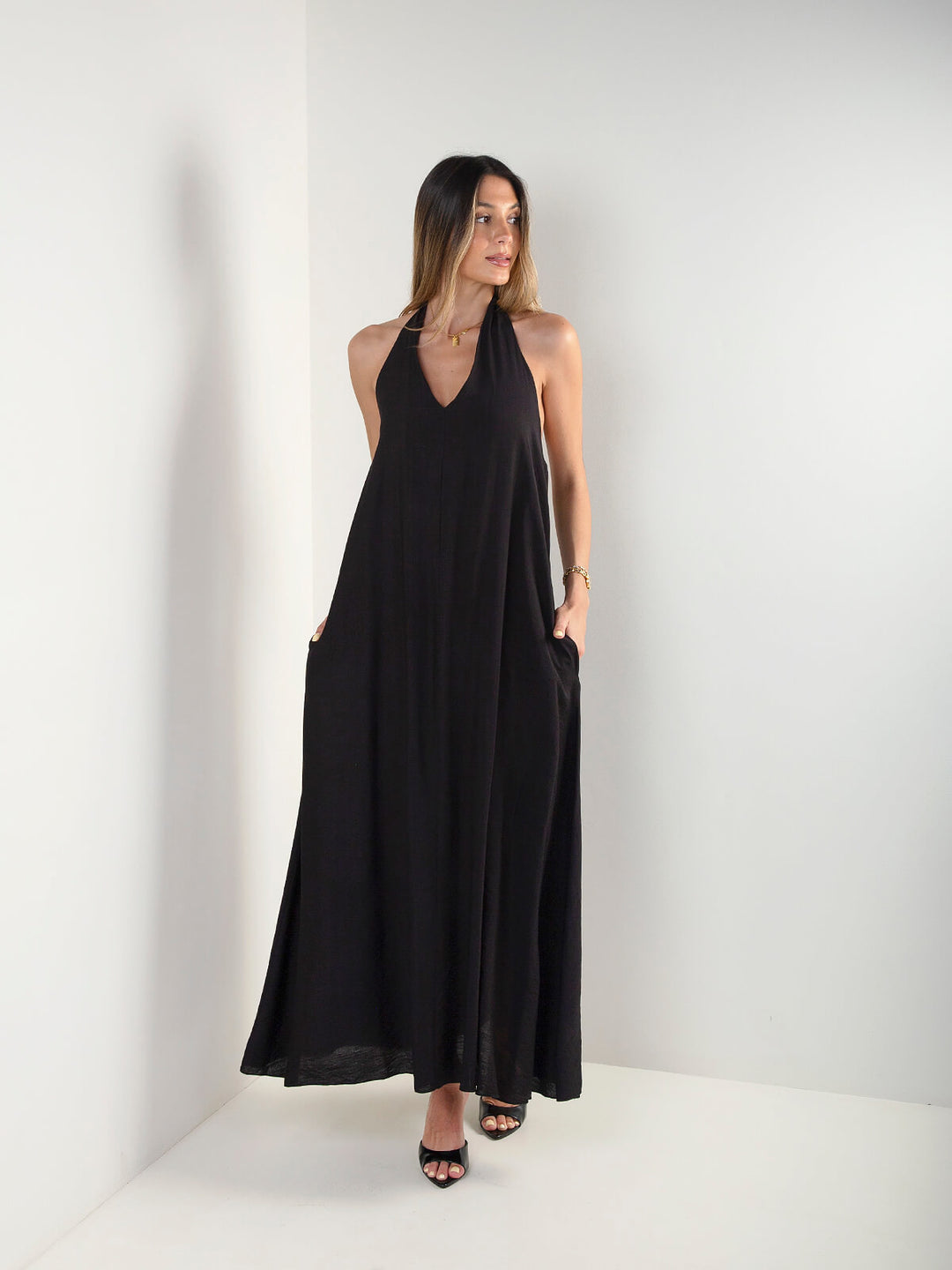 Vestido comprido halter