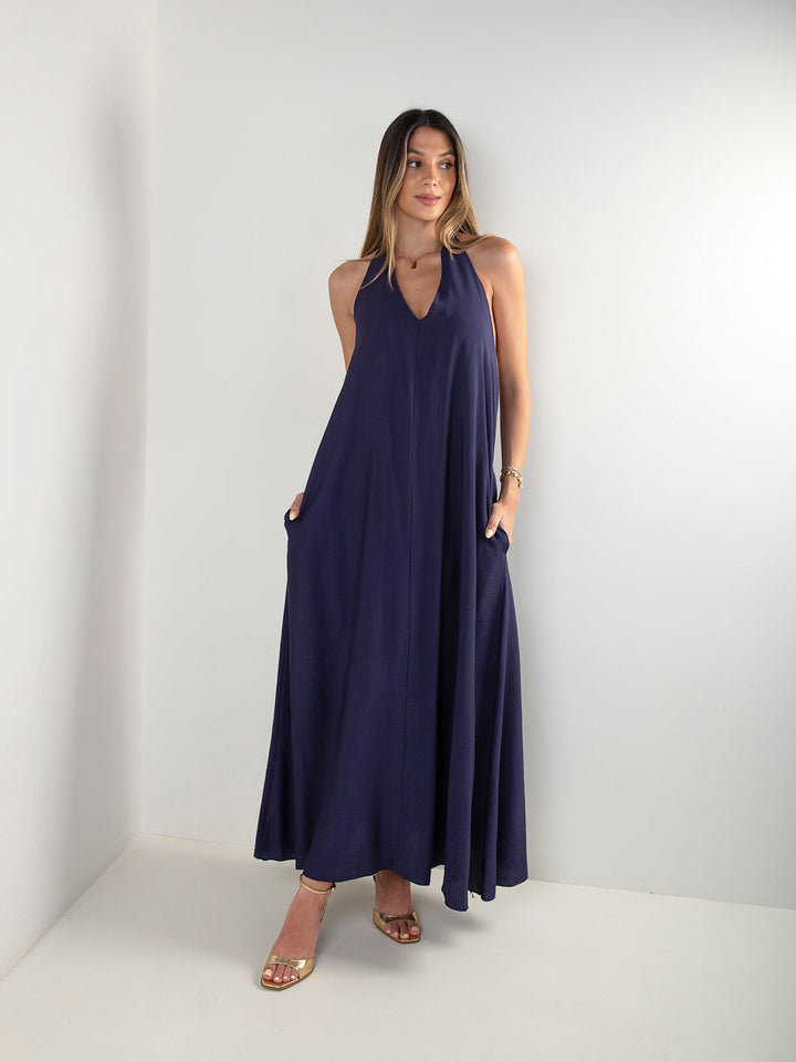 Vestido comprido halter