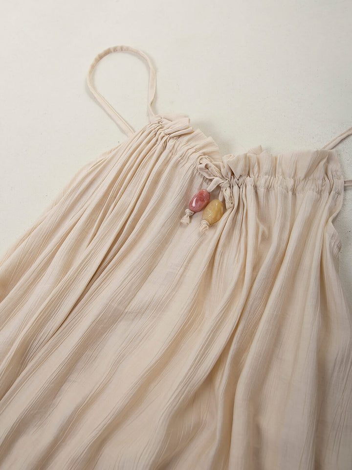 Vestido comprido de alças com textura