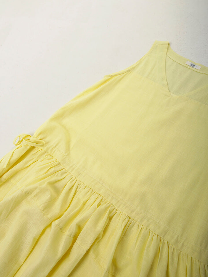 Vestido comprido em algodão com alças largas