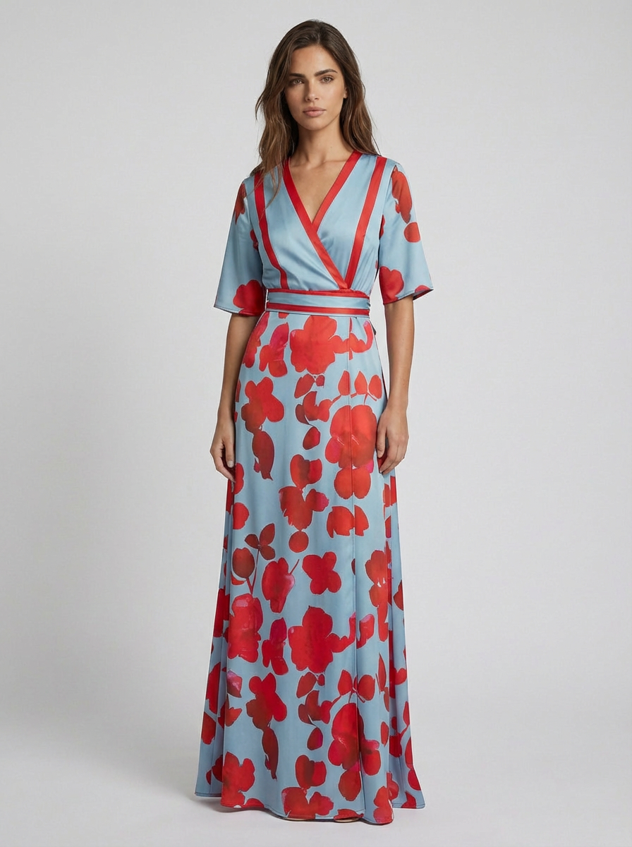 Pilar | Elegante vestido largo con escote pronunciado