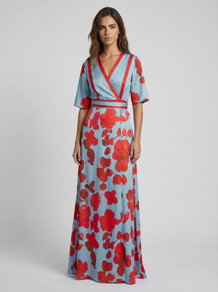 Pilar | Elegante vestido largo con escote pronunciado