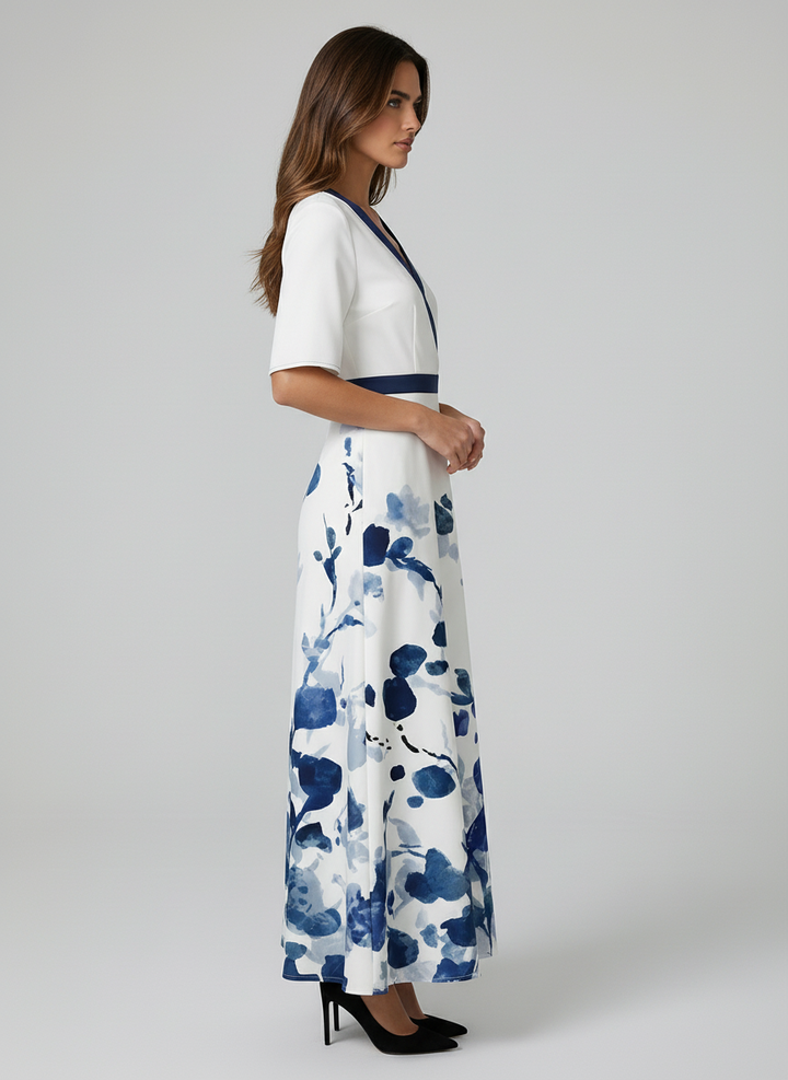Pilar | Elegante vestido largo con escote pronunciado