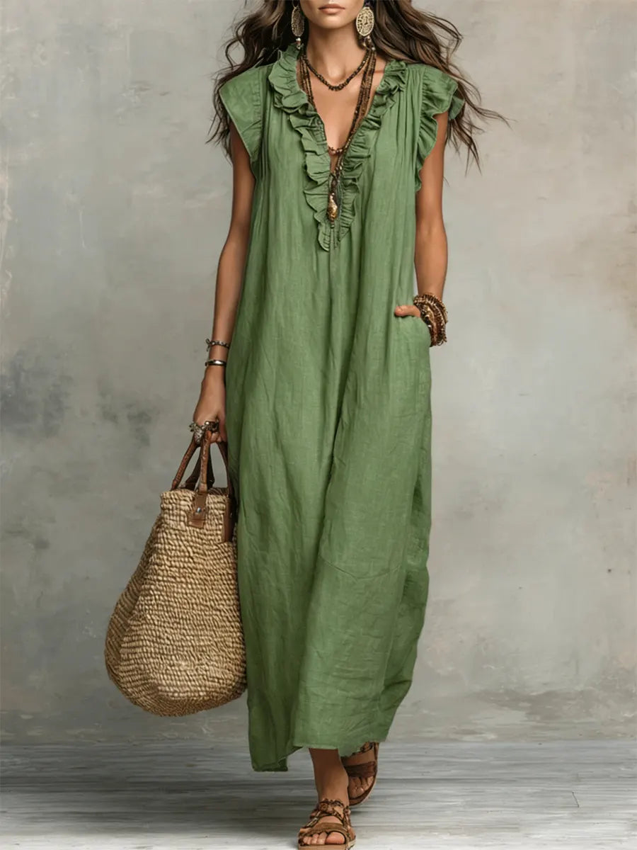 Corin - Vestido Maxi Boho Fluyente
